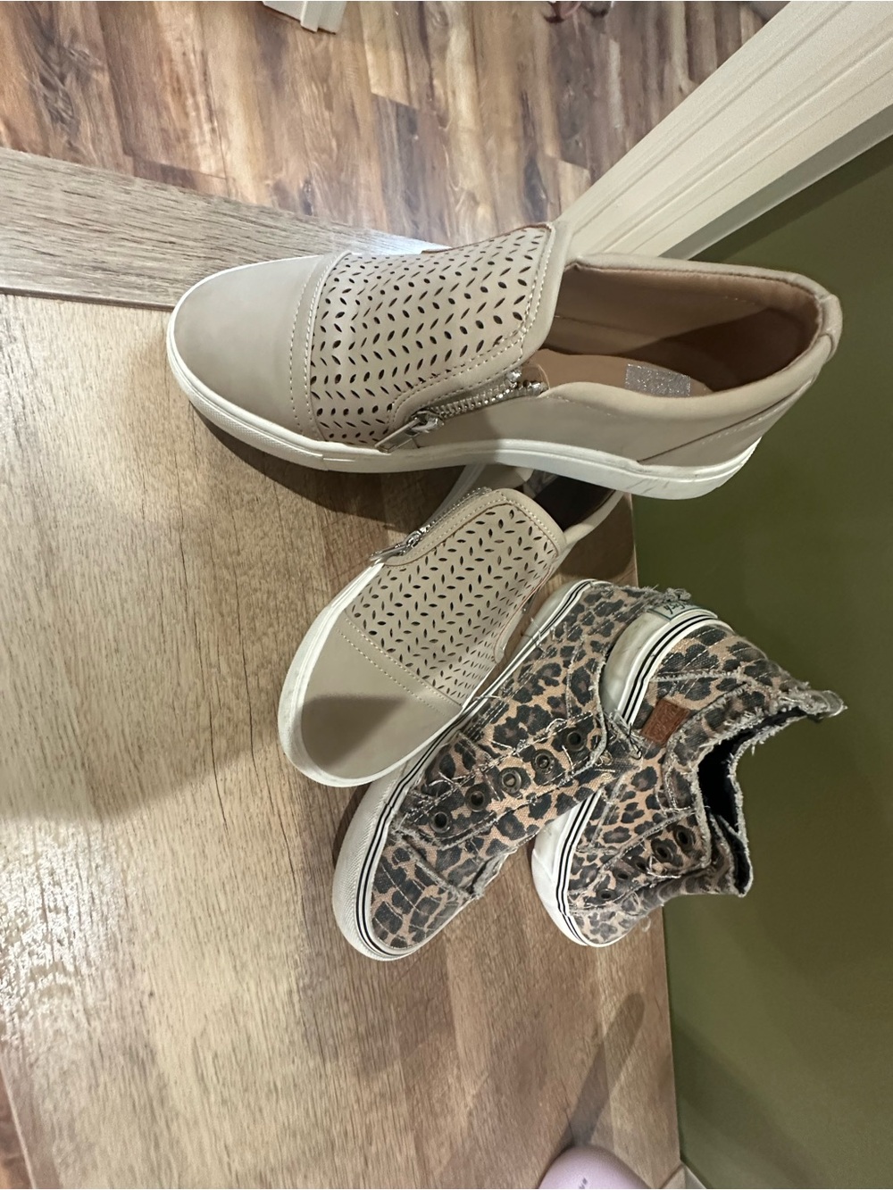DV by Dolce Vita Beige Perforated Slip-On Sneakers